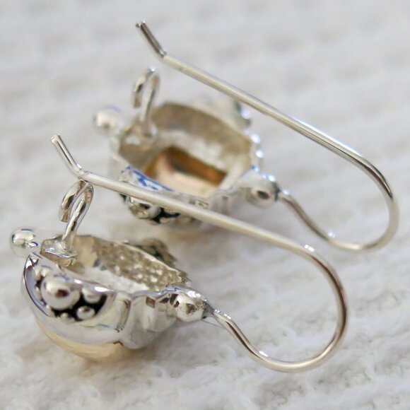 Joseph Esposito ESPO Sterling Signatures 14KT Gold + Silver Dangle Earrings - Picture 11 of 16